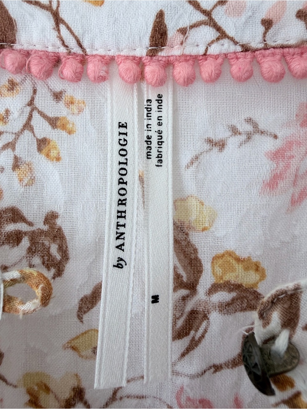Anthropologie Harmony Lace Floral White Peasant Boho Blouse Top size medium - Picture 7 of 10